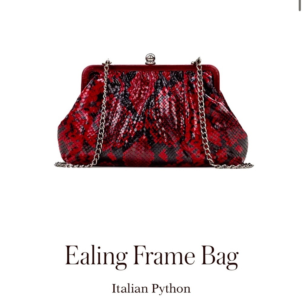 ❤️🖤Patricia Nash Berry Leathet Red Python Ealing framed crossbody/card